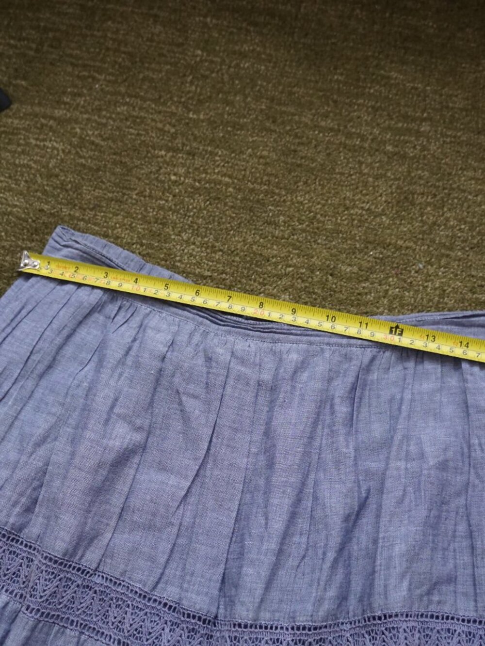 Studio West Light Blue 100% Cotton Cottagecore Maxi Skirt - Picture 4 of 5